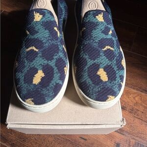 Stylish Blue and Yellow Slip-On Shoes